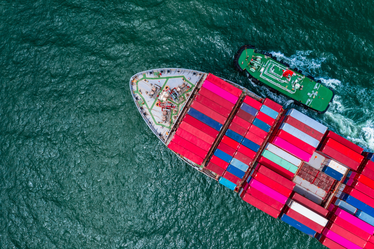 Trade ship in ocean. Grappling with global uncertainty: Rebecca Percossi's Interview With Real Estate Capital Europe
